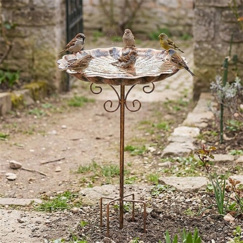 Retro iron bird bath - retro,