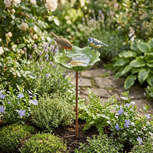Flower shaped bird bath - flower,