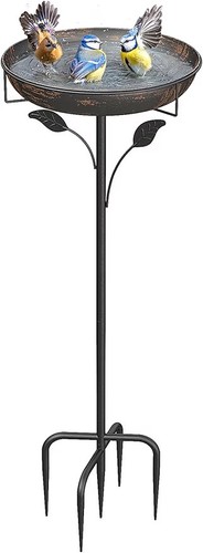 Weldun metal bird bath - bird, 30cm