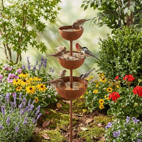 Metal bird bath - metal,