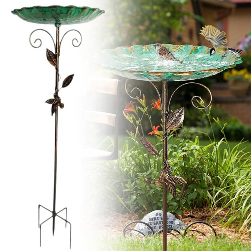 Outdoor vintage iron bird bath - outdoor,