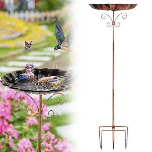 Retro iron bird bath - retro,