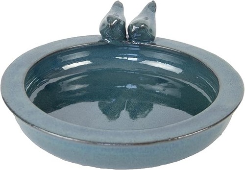 Round ceramic bird - round, blue