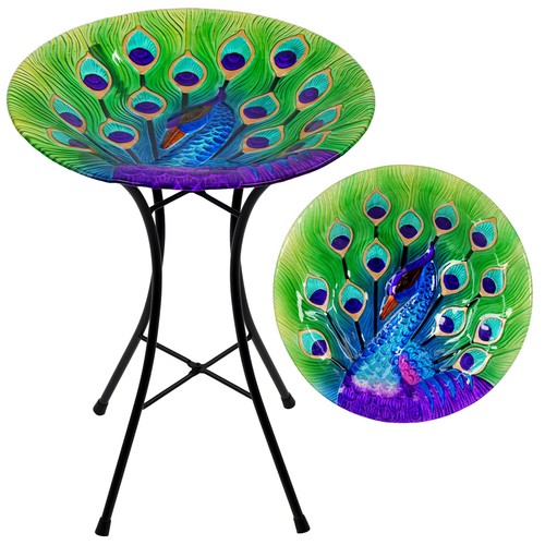 Garden bird bath peacock - bath,